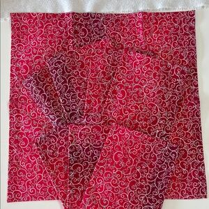 Handcrafted Set of 8 Red and sliver Christmas Napkins